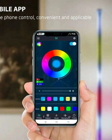 Stylish 103cm Smart RGB LED Floor Lamp with Multiple Control Features - Contemporary Design