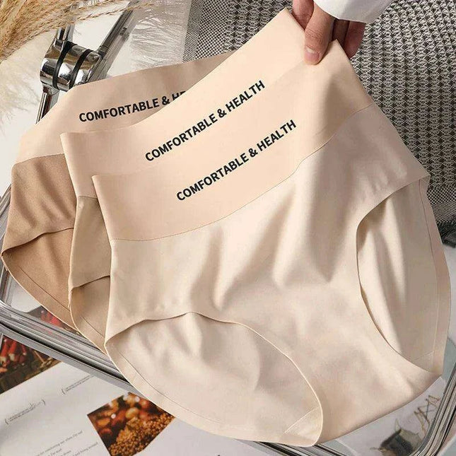 High Waist Seamless Ice Silk Women's Briefs - Ultimate Comfort Invisible Underwear