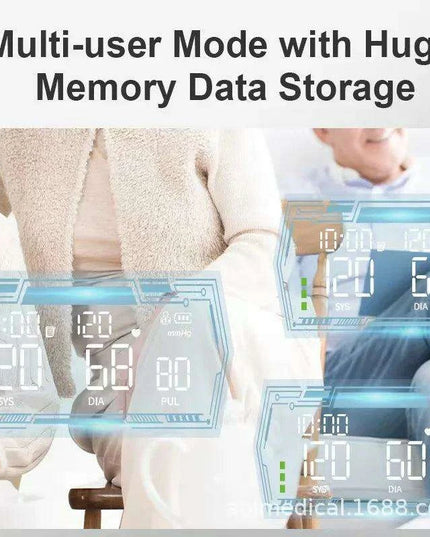 Portable Smart Arm Blood Pressure Monitor with USB Connection and Large LCD Display