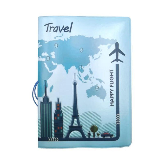 Chic 3D Printed Passport Holder with Card Slots and Faux Leather Texture