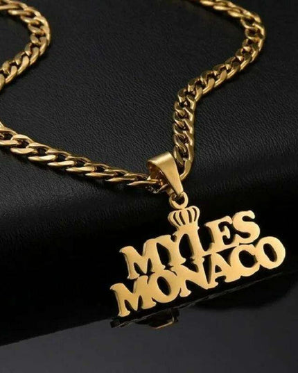 Personalized Unisex Stainless Steel Name Necklace with Chunky Chain