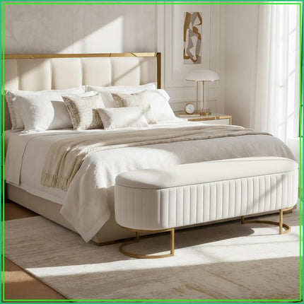 50.5" Velvet Storage Ottoman Bench, Gold Legs, 400 lbs Capacity, Multi-Functional Seat for Bedroom Entryway 50-5-velvet-storage-ottoman-bench-gold-legs-400-lbs-capacity-multi-functional-seat-for-bedroom-entryway