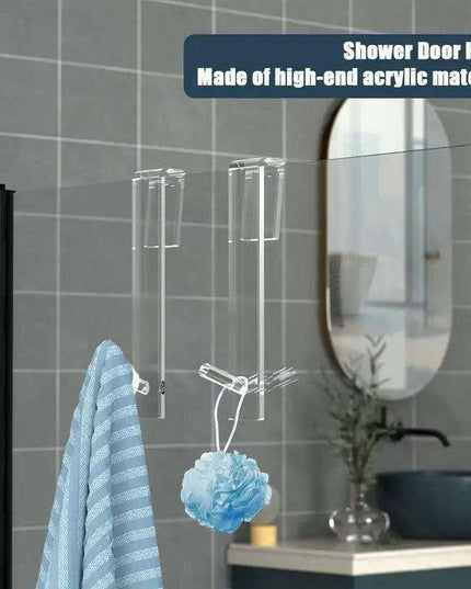 Frameless Acrylic Shower Door Organizer - Effortless Installation with No Drills Required