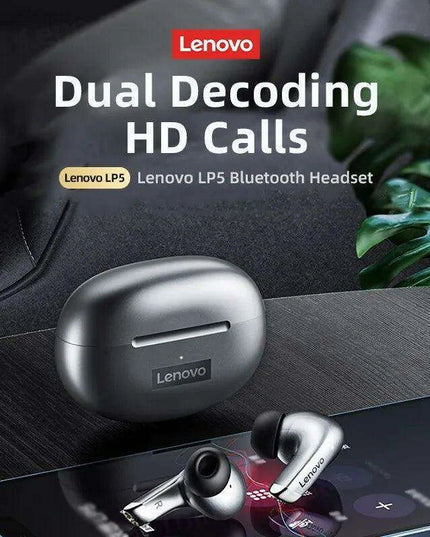 Lenovo LP5 True Wireless Earbuds - Superior Sound Quality, Sweat-Resistant, Active Noise-Cancellation