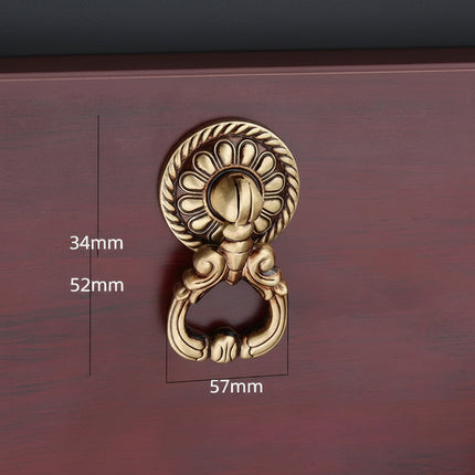 Single Hole Wardrobe Ring Handle European Antique Brass Cabinet Drawer