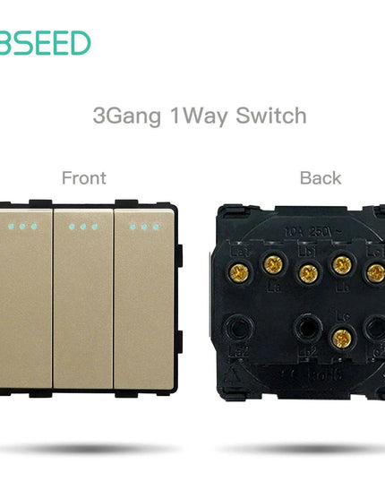 Luxurious Gold Glass Smart WiFi Wall Switch - Advanced Home Automation Solution