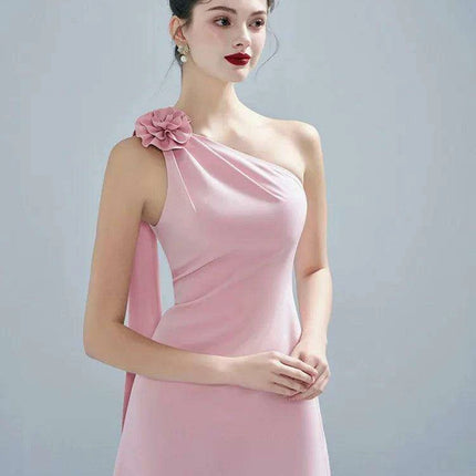 Elegant 3D Floral Asymmetrical Summer Evening Gown for Women - Tailored Party Dress 2024 Collection