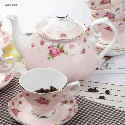 Luxurious 15-Piece European Bone China Tea Set for Afternoon Elegance