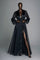 QINGSHUJI Elegant Vintage Sheer Mesh Maxi Dress with Split Hem