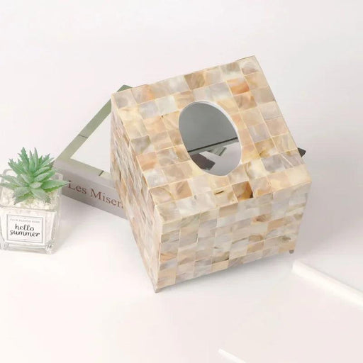 Shell Tissue Box with European Drawing Design - Elegant Home Storage Solution