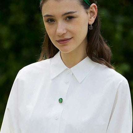 Elegant White Pleated Shirt Dress with Belt for Women - Spring Collection