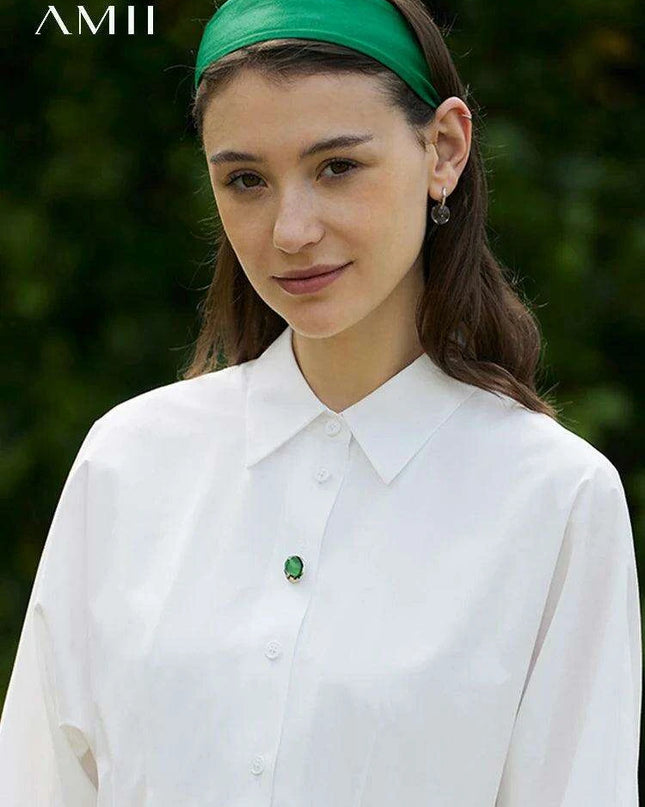 Elegant White Pleated Shirt Dress with Belt for Women - Spring Collection