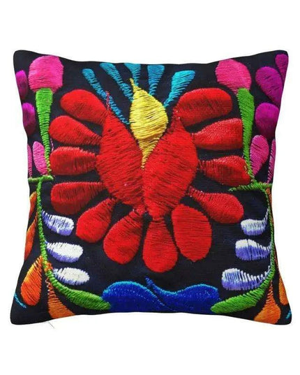 Exquisite Velvet Cushion Covers Featuring Mexican Butterfly and Floral Embroidery for Stylish Home Decor