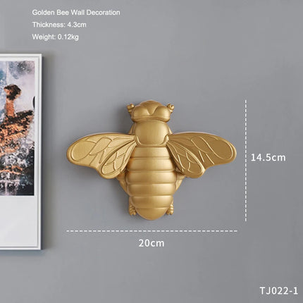 Shop1105298242 Golden Bee Insect Wall Art Set - High-End Home Decor