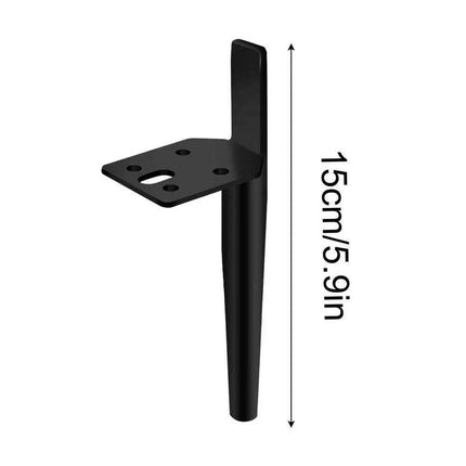 Modern Gold and Black Steel Adjustable Furniture Legs - Set of 4 with Rubber Feet