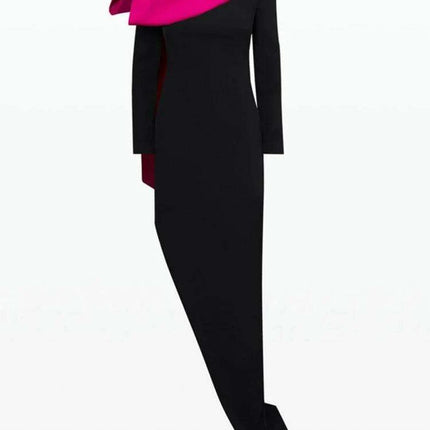 Elegant DEAT Tailored Evening Gown with Bold Bowknot and Sassy Side Slit for Women - Fall 2024 Collection 35Z387