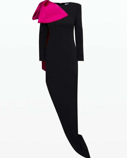 Elegant DEAT Tailored Evening Gown with Bold Bowknot and Sassy Side Slit for Women - Fall 2024 Collection 35Z387