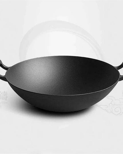 Effortless Cast Iron Skillet with Double Ears - Say Goodbye to Greasy Fumes and Sticking