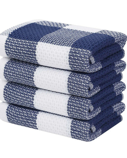 Elegant Cotton Waffle Weave Kitchen Towel and Scrubbing Pad Collection