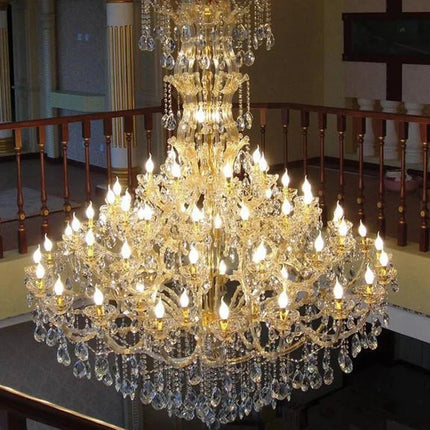 Grand Multi-Tier LED Crystal Chandelier | Hotel Lobby & Villa