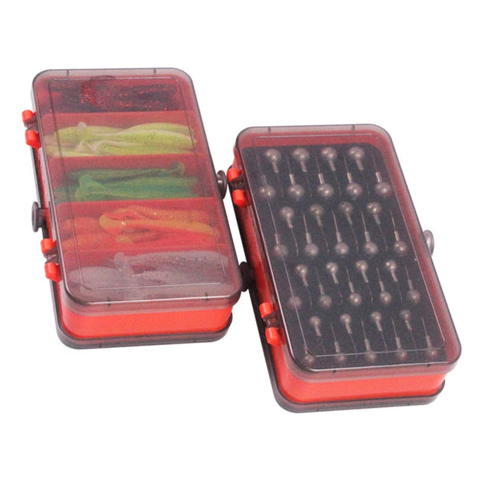 Fishing Tackle Box Set for Bass and Trout - Crank Jig Head Hooks, Soft Bait, and More!
