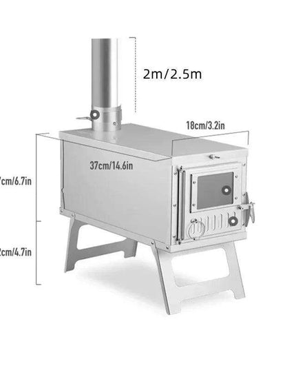 Compact Ultralight Stainless Steel Outdoor Wood Stove with Advanced Smoke Control System