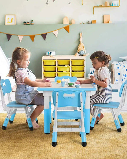 Creative Kids Adjustable Table and Chair Set with Interactive Graffiti Surface - Ideal for Ages 2-10