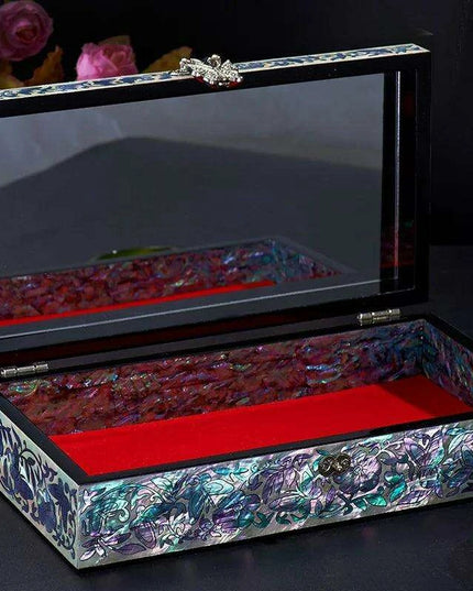 Exquisite Mother of Pearl Butterfly Keepsake Box with Elegant Lid