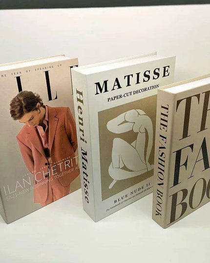 Elegant 3-Piece Decorative Faux Book Set for Home Décor