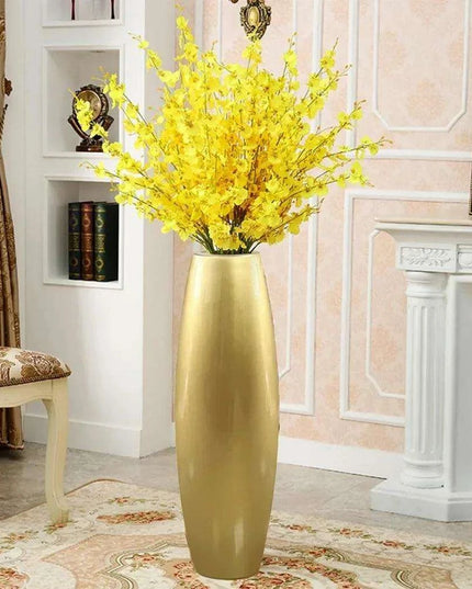 Opulent Gold Resin Tall Vase for Stylish Home and Garden Decor
