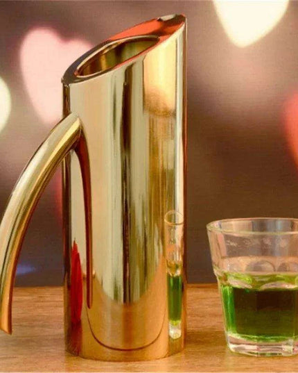 Stylish Stainless Steel Beverage Pitcher with Ice Guard and Divided Wine Insert - High Quality and Fast Shipping
