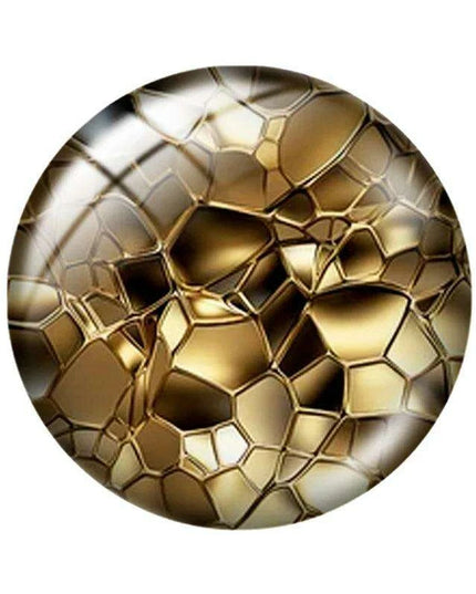 Luxurious Gold-Inspired Glass Cabochon Collection - 10 Distinct Sizes