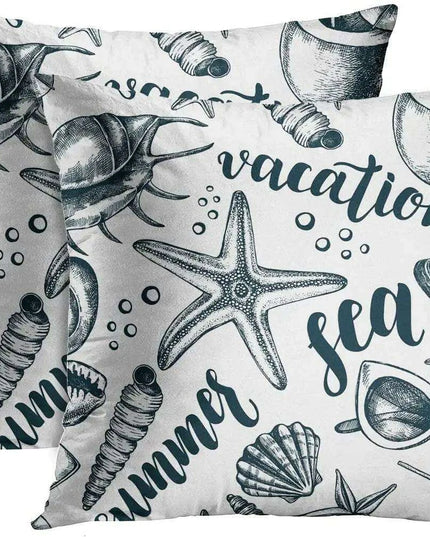 Seaside Bliss Cushion Covers - Set of 2 Stylish 18x18 Inch