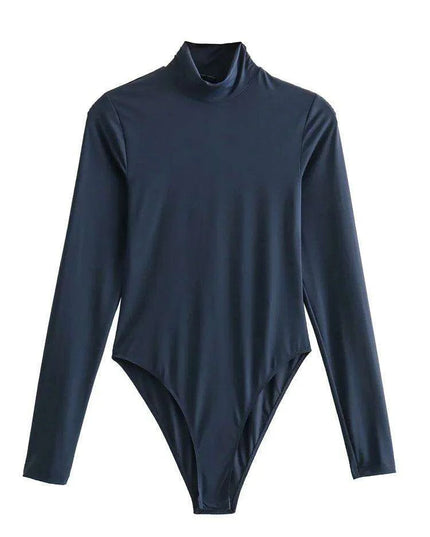 Women's Casual Turtleneck Long Sleeve Jumpsuit Bodysuit Tights