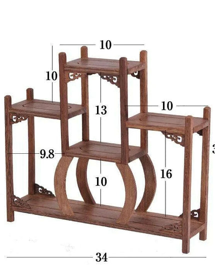 Handcrafted Wooden Display Stand for the Traditional Kung Fu Tea Ceremony