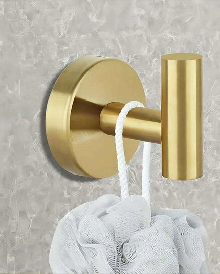 Set of 4 Opulent Gold Stainless Steel Towel Hooks for Stylish Bathroom Organization