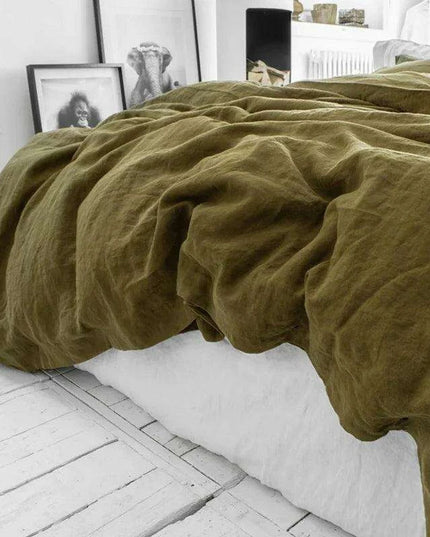 Rustic Washed Flax Linen Bedding Set