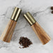 Elegant Gold Stainless Steel/Acacia Wood Salt and Pepper Grinder - Premium Quality Kitchen Tool with Adjustable Grind Level