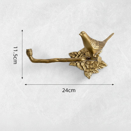 Retro Brass Bird Towel Ring | Perforation-Free Bathroom Wall Hook