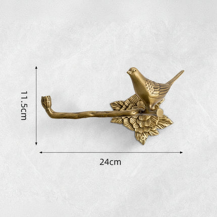 Retro Brass Bird Towel Ring | Perforation-Free Bathroom Wall Hook
