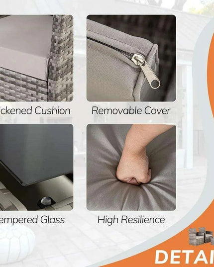 Versatile Outdoor Wicker Lounge Set for Patio and Garden