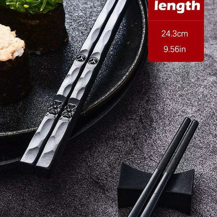 Elegant Black Sakura Fiber Chopsticks - Perfect for Sushi & Noodle Lovers