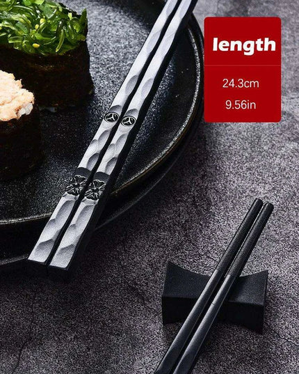 Elegant Black Sakura Fiber Chopsticks - Perfect for Sushi & Noodle Lovers