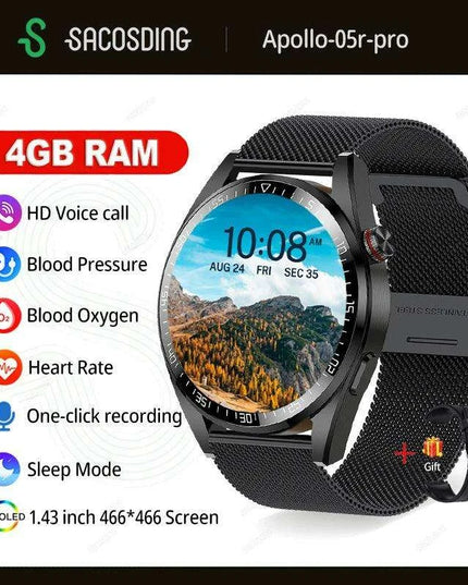 Advanced AMOLED Smartwatch with Bluetooth Calling, Health Tracking, and Multi-Sport Modes for iOS & Android