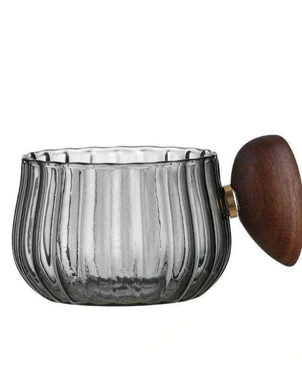 200ML Heat-resistant High Boron Silicon Glass Coffee Mug with Wooden Handle