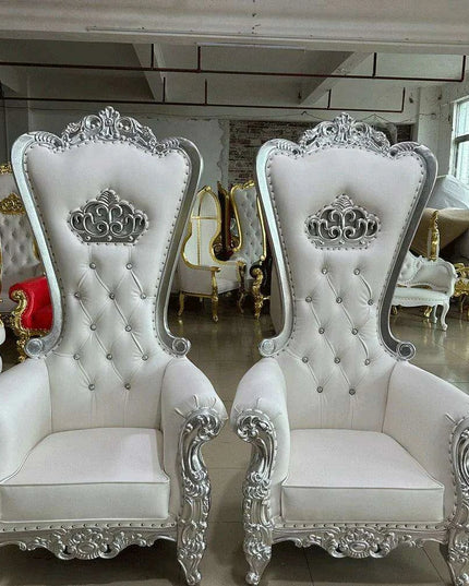 Opulent Royal Throne Chair Set for Wedding Couple