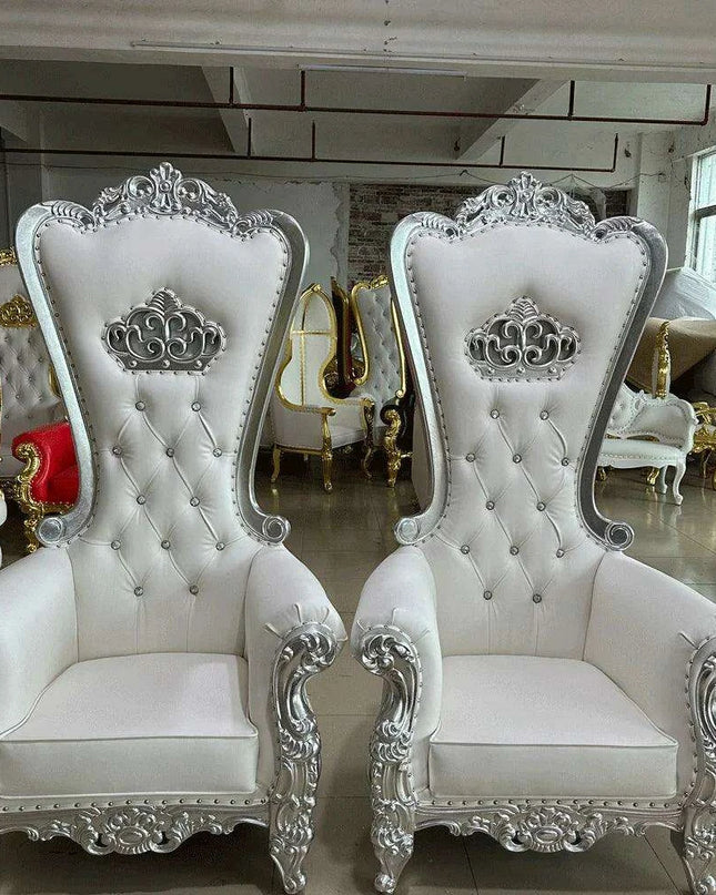 Opulent Royal Throne Chair Set for Wedding Couple