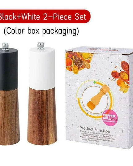 Sophisticated 6-Inch Wooden Salt and Pepper Grinder with Adjustable Grinding Mechanism