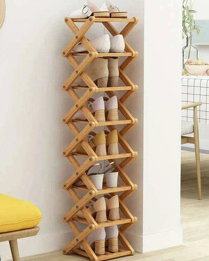 Stylish Multi-Tier Bamboo Footwear Organizer for Efficient Home Storage