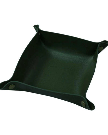 Chic Faux Leather Folding Valet Tray - Elegant Organizer for Home and Office